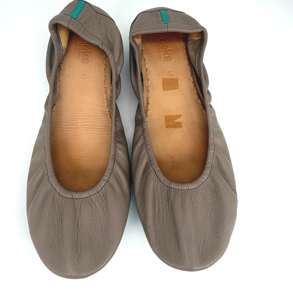 Tieks by Gavrieli Taupe Leather Ballet Flats Size 12 Travel Slip On Neutral